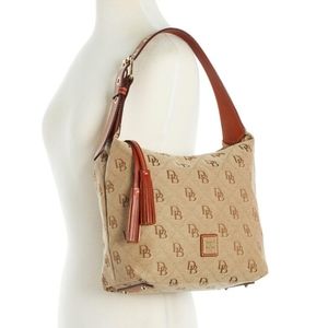 Dooney & Bourke Classic Logo Maxi Quilt Paige Sac Hobo Shoulder Bag in Natural